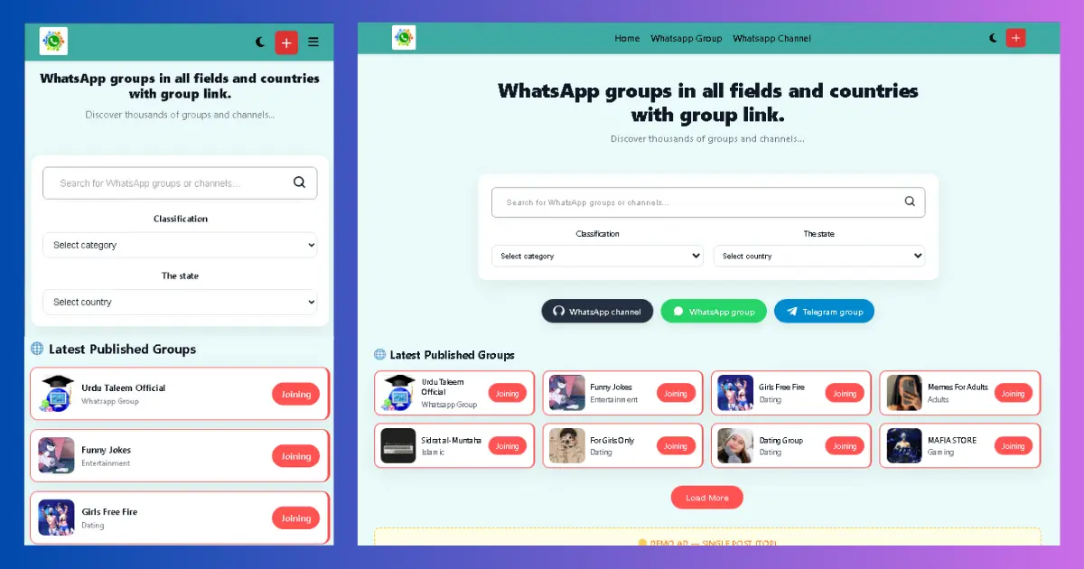 group sharing WordPress theme
